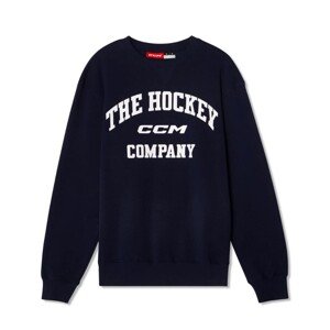 CCM Mikina CCM Athleisure Fleece Crewneck SR, tmavě modrá, Senior, S